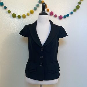 The Limited Collection Cap Sleeve Black Button Front Blazer - Size XS